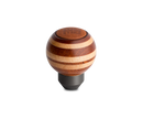 Momo Targa Heritage Shift Knob - Round Wood, Layered Mahogany and Beechwood, Leather Insert Top