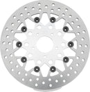 Twin Power 08-13 FLH FLT 08-16 FLHR 06-17 Dyna Front 11.8 Floating Mesh Rotor Silver