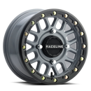 Raceline A93SG Podium 15x6in/4x156 BP/40mm Offset/132.5mm Bore - Grey & Black Ring Beadlock Wheel