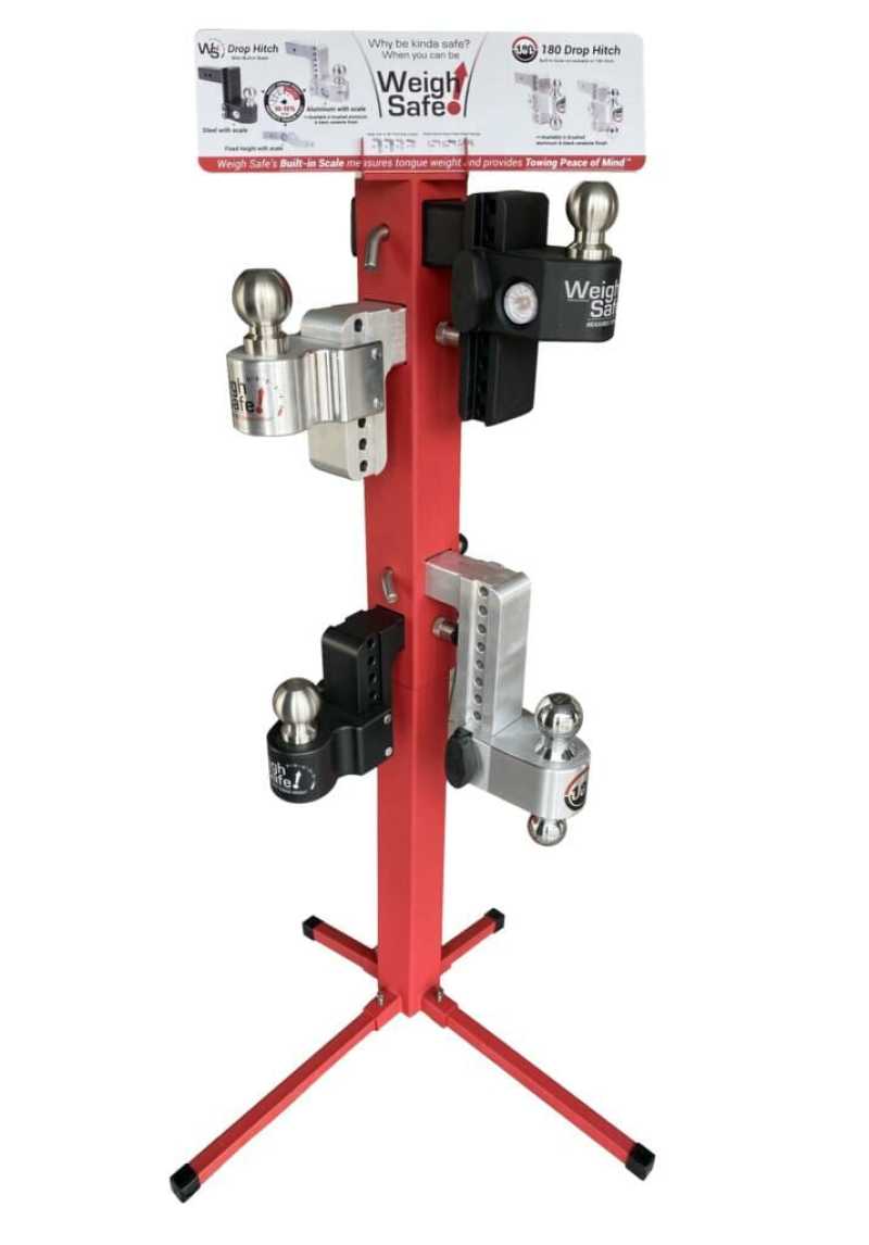 Weigh Safe Hanging End Cap POP Display Stand - Red