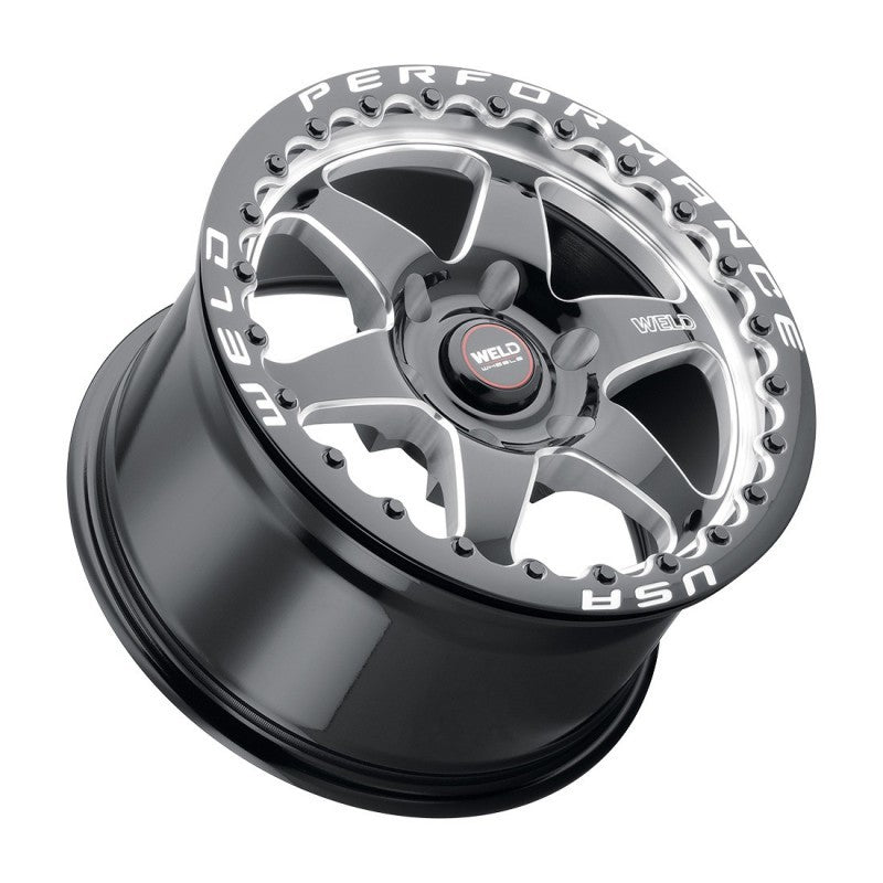 Weld 20x10 Ventura 6 Beadlock 6x135 ET38 BS7.00 Gloss BLK MIL DIA 87.1