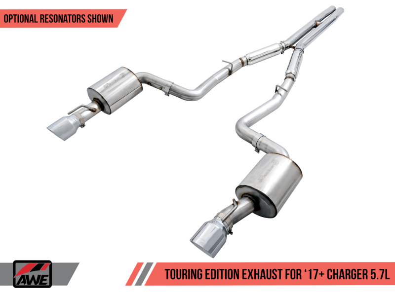 AWE Tuning 17+ Dodge Charger 5.7 Track Edition Exhaust - Diamond Black Tips