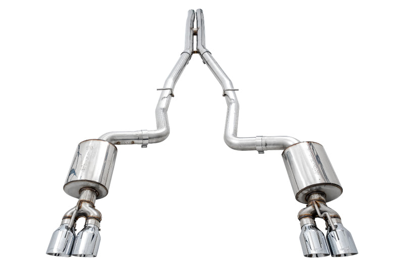 AWE Tuning 15+ Challenger 5.7 Touring Edition Exhaust - Non-Resonated - Chrome Silver Quad Tips