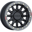 Raceline A14BG Alpha 15x7in/4x137 BP/10mm Offset/110.18mm Bore- Black & Gunmetal Ring Beadlock Wheel