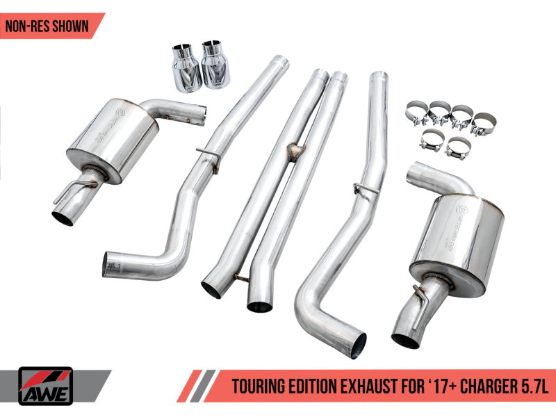 AWE Tuning 17+ Dodge Charger 5.7 Track Edition Exhaust - Diamond Black Tips