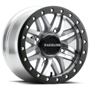 Raceline A91MA Ryno 15x7in/4x156 BP/10mm Offset/132.5mm Bore - Machined & Black Ring Beadlock Wheel