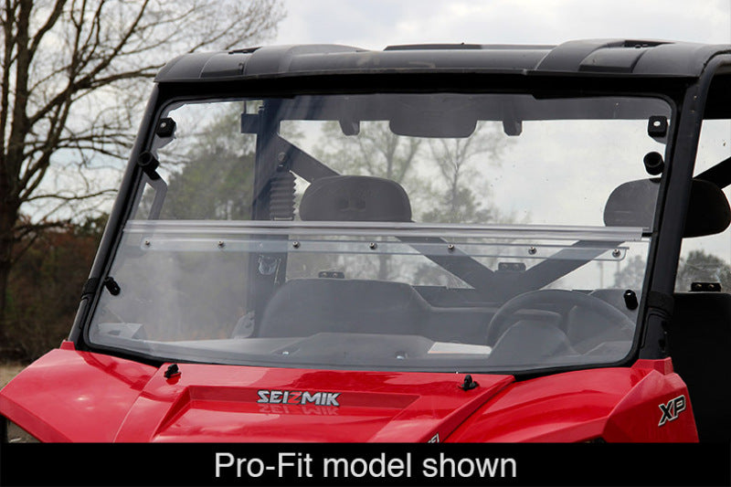 Seizmik 03-23 Polaris 570-800 Ranger Full-Size - 1.75 in. Versa-Fold Windshield - UV Resistant