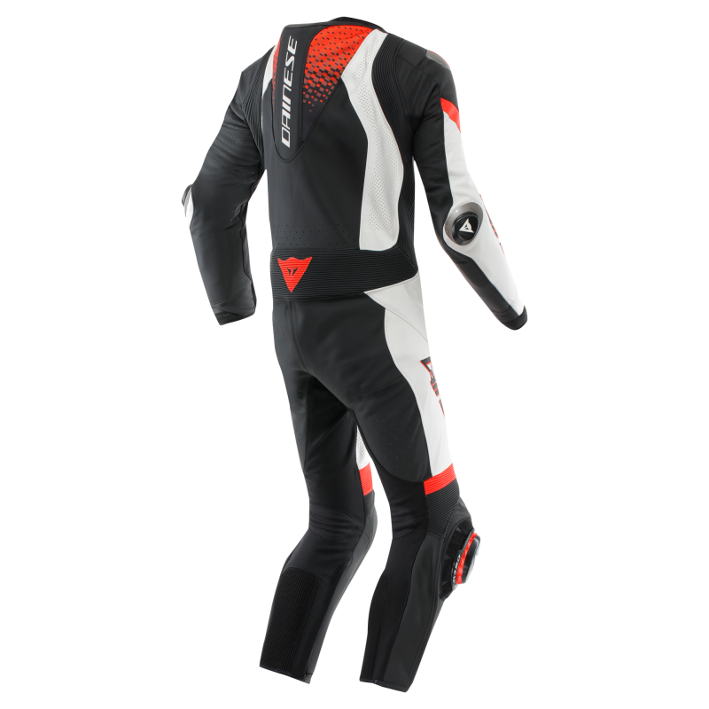 Dainese Laguna Seca 6 1PC Leather Suit Perforated Black/White/Red Fluorescent Size - 58