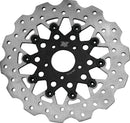 Twin Power 08-13 FLH FLT 08-16 FLHR 06-17 Dyna Front 11.8 Scalloped Floating Rotor Black Mesh