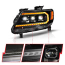 ANZO 15-22 Chevy Colorado Full LED Headlights w/ Initiation (Amber DRL) - Black