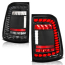ANZO 19-24 RAM 1500 (Factory Halogen Models) Full LED Tail Lights SeqSig Black - Pair