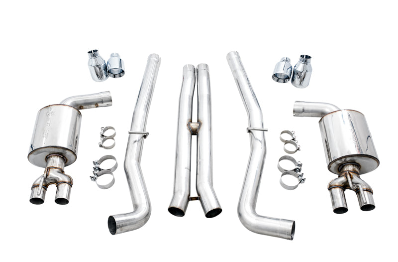 AWE Tuning 15+ Challenger 5.7 Touring Edition Exhaust - Non-Resonated - Chrome Silver Quad Tips