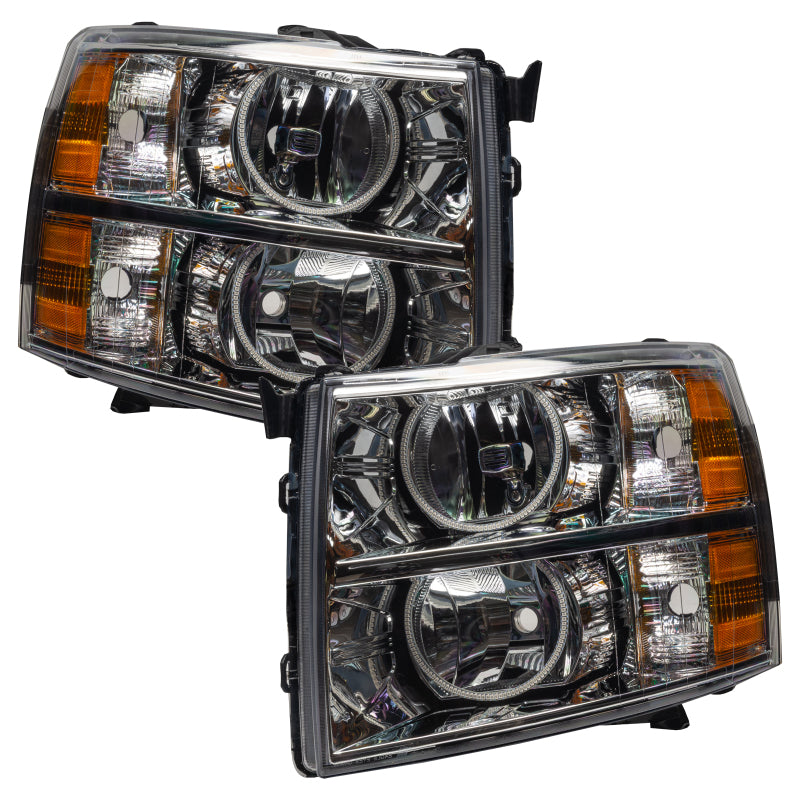Oracle Lighting 07-13 Chevrolet Silverado Pre-Assembled LED Halo Headlights (Round Style) - Blue