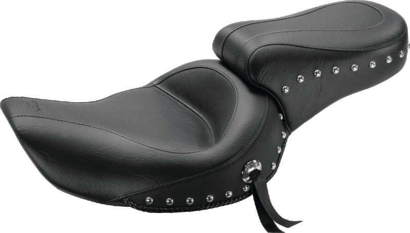 Mustang 91-05 Harley Dyna Standard Touring 1PC Seat w/Studs - Black