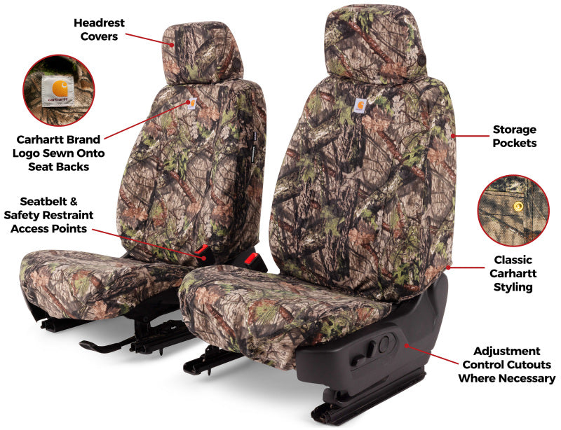 Covercraft 06-09 Dodge Ram Carhartt Camo SeatSaver Custom Front Row Seat Covers - Mossy Oak
