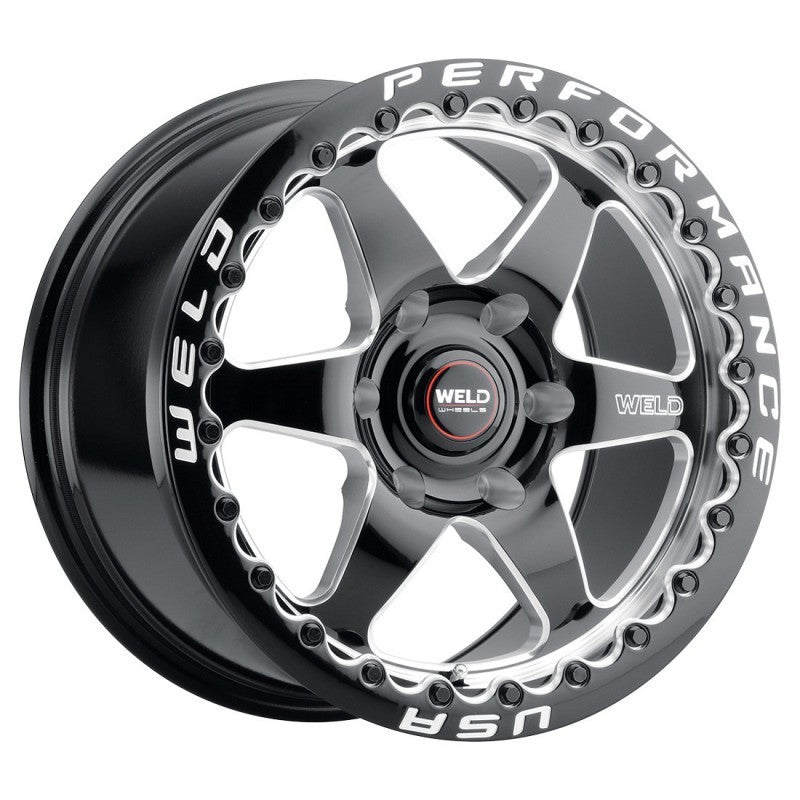 Weld 20x10 Ventura 6 Beadlock 6x135 ET38 BS7.00 Gloss BLK MIL DIA 87.1