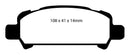 EBC 01-02 Subaru Impreza 2.0 Turbo WRX Bluestuff Rear Brake Pads
