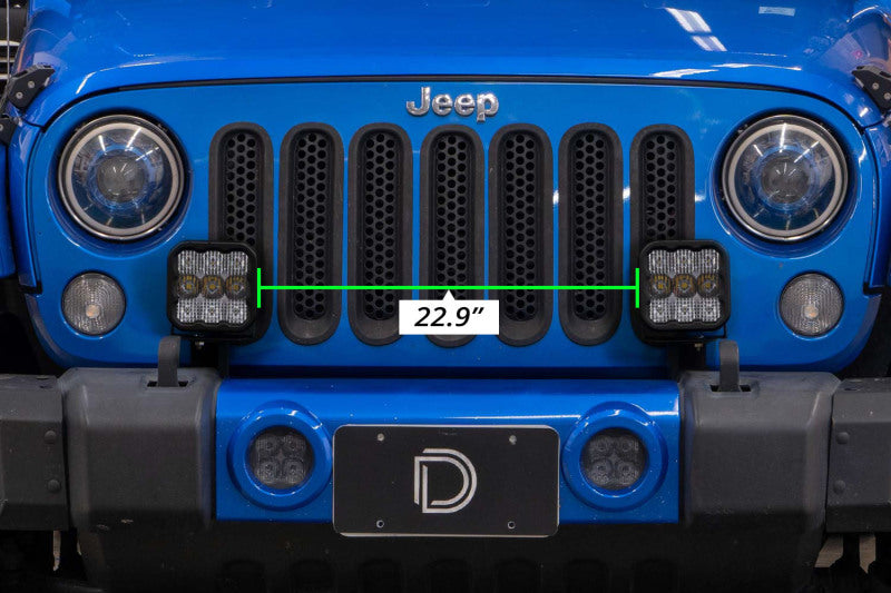 Diode Dynamics 07-18 Jeep JK Wrangler SS5 Bumper LED Pod Light Kit - Sport Yellow Combo