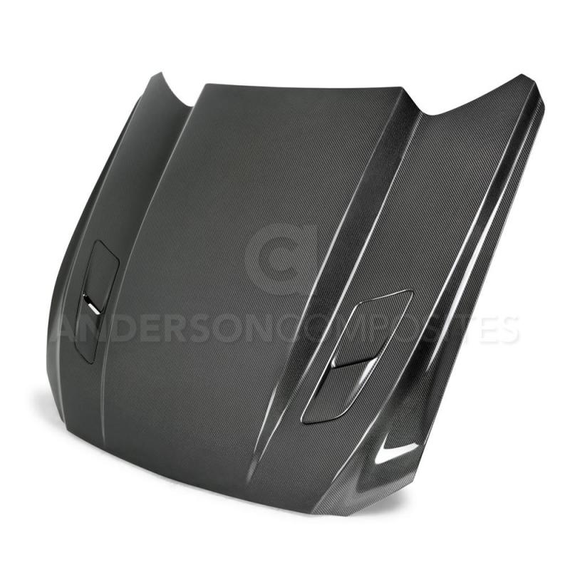 Anderson Composites 2015-2017 Ford Mustang Double Sided Carbon Fiber Cowl Hood