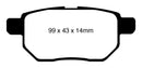 EBC 09-10 Pontiac Vibe 1.8 Redstuff Rear Brake Pads