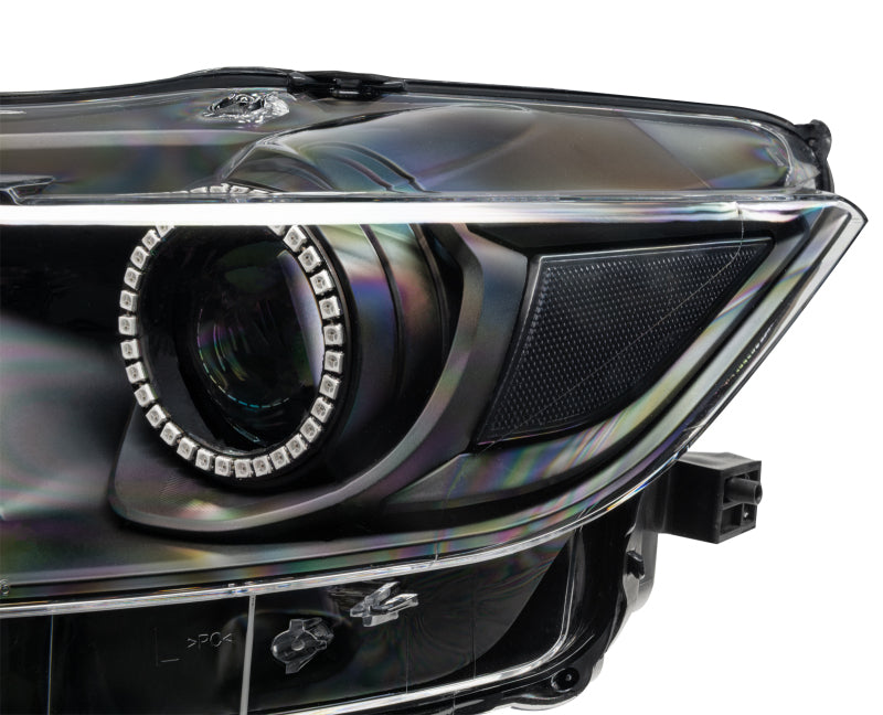 Oracle 15-17 Ford Mustang Dynamic RGB+A Pre-Assembled Headlights - Black Edition - ColorSHIFT