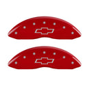 MGP 4 Caliper Covers Engraved Front & Rear Bowtie Red finish silver ch