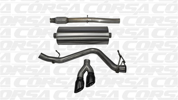 Corsa 14 GMC Sierra/Chevy Silv 1500 Crew Cab/Std. Bed 5.3L V8 Black Sport Single Side CB Exhaust