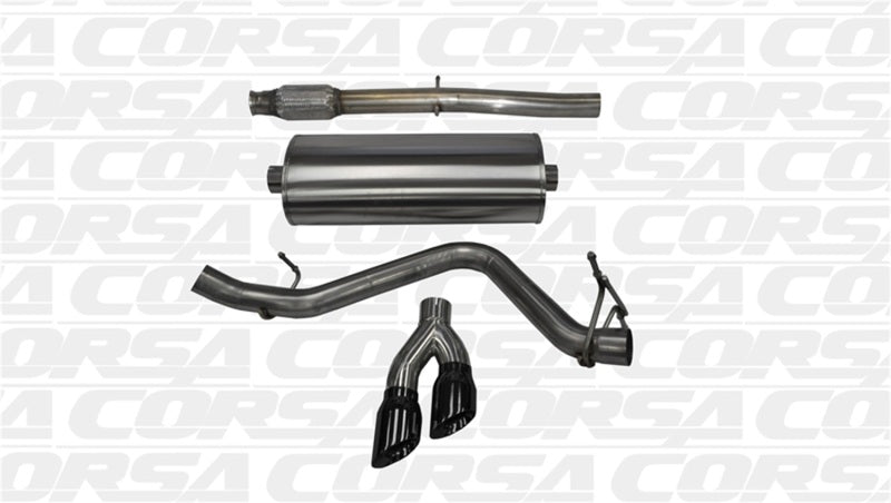 Corsa 14 GMC Sierra/Chevy Silv 1500 Crew Cab/Std. Bed 5.3L V8 Black Sport Single Side CB Exhaust