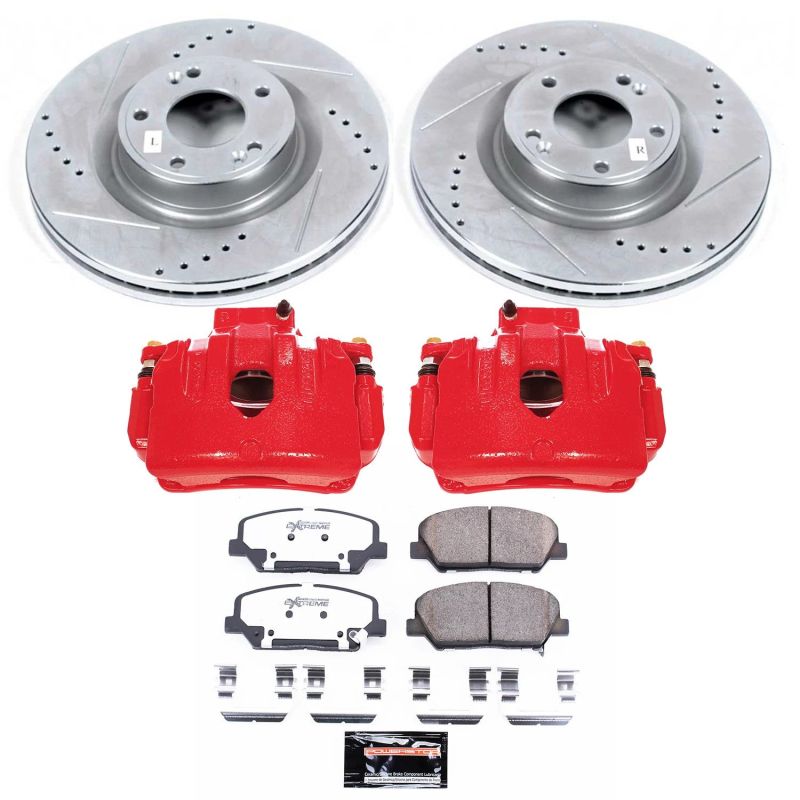 Power Stop 10-16 Hyundai Genesis Coupe Z26 Street Kit w/ Calipers - Front