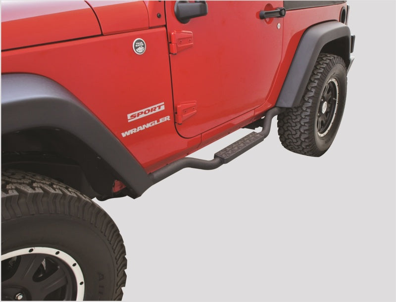 Rampage 2007-2018 Jeep Wrangler(JK) Side Bar Drop Step Slimline - Black