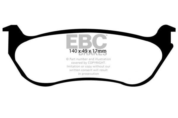 EBC 95-97 Ford Crown Victoria 4.6 (Phenolic PisTons) Redstuff Rear Brake Pads