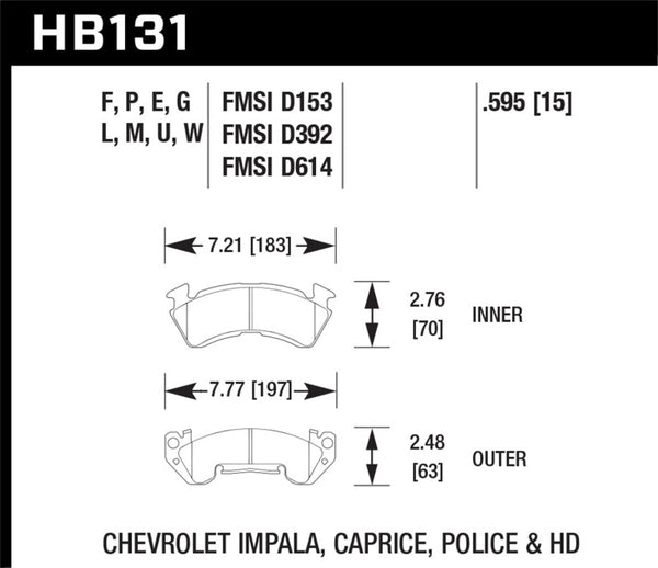 Hawk 79-84 Chevrolet C20/C30/G30/K20 Black Race Front Brake Pads