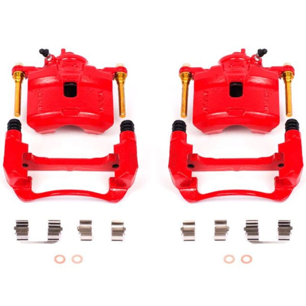 Power Stop 92-96 Honda Prelude Front Red Calipers w/Brackets - Pair