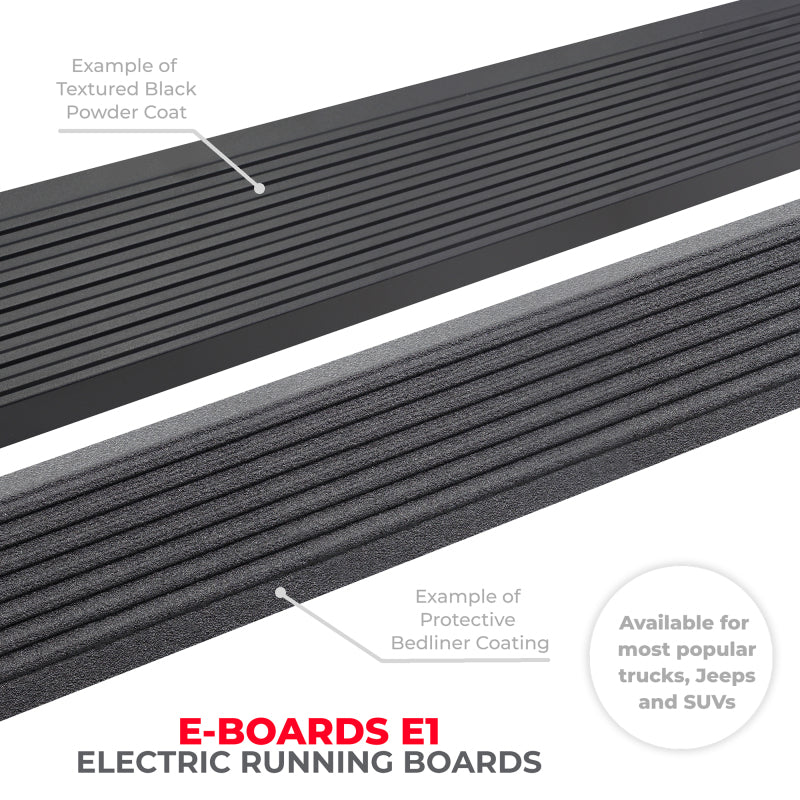 Go Rhino 07-21 Toyota Tundra Double Cab 4dr E-BOARD E1 Electric Running Board Kit - Tex. Blk