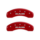 MGP 4 Caliper Covers Engraved Front & Rear RAM Red finish silver ch