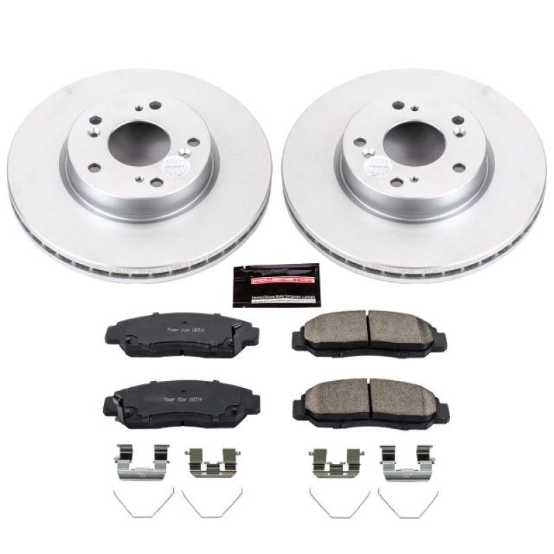 Power Stop 12-15 Honda Civic Front Z17 Evolution Geomet Coated Brake Kit