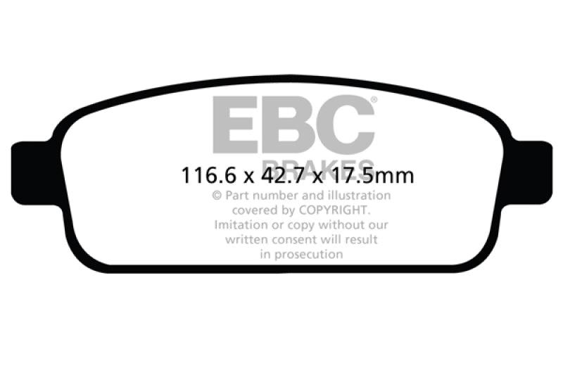 EBC 13+ Buick Encore 1.4 Turbo Redstuff Rear Brake Pads