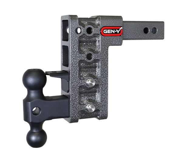 Gen Y Mega Duty 2In Shank 7.5In Drop 1500 lb TW 10K Hitch w/ GH-031 Dual-Ball w/ GH-032 Pintle Lock