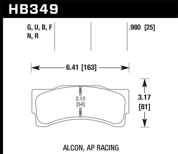 Hawk AP Racing/Alcon Acure/Honda DTC-70 Rear Race Brake Pads