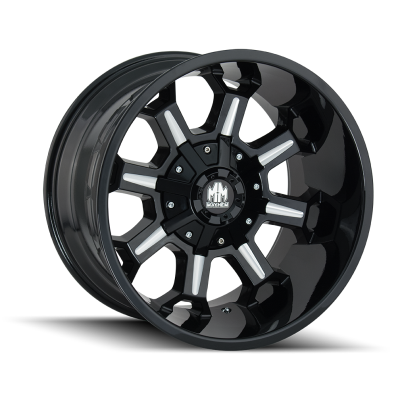 Mayhem 8105 Combat 17x9 / 5x114.3 BP / -12mm Offset / 87mm Hub Black w/ Milled Spokes Wheel