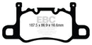 EBC 13-15 Porsche 911 (991) (Cast Iron Rotor only) 3.8 GT3 Yellowstuff Rear Brake Pads