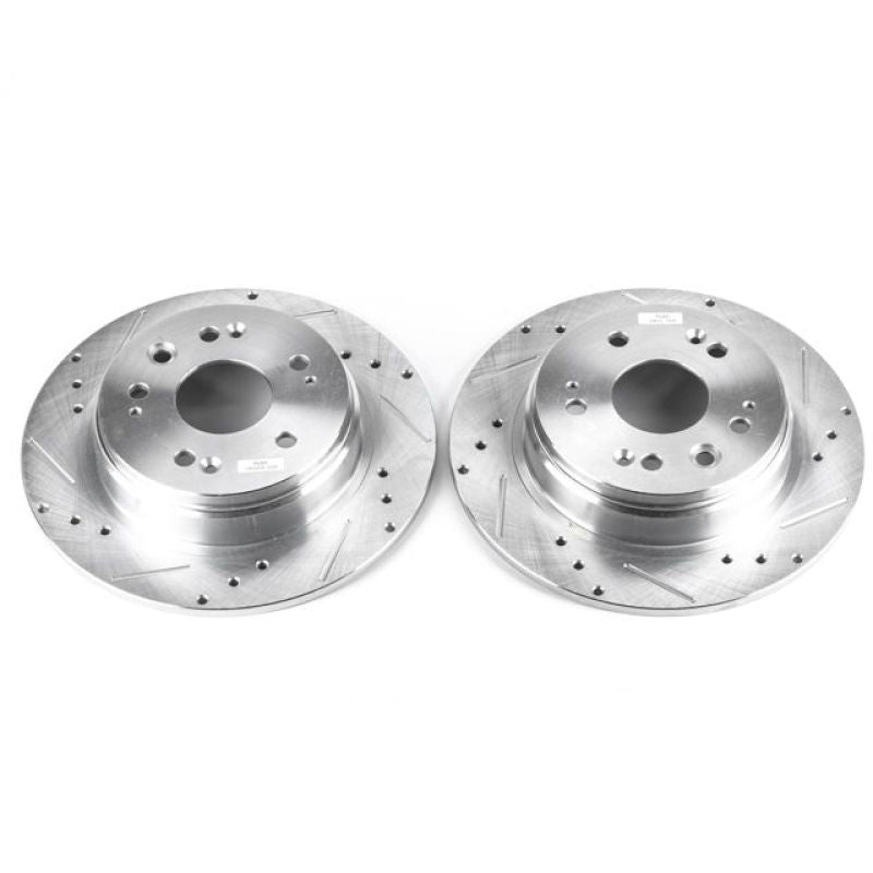 Power Stop 02-04 Honda CR-V Rear Evolution Drilled & Slotted Rotors - Pair