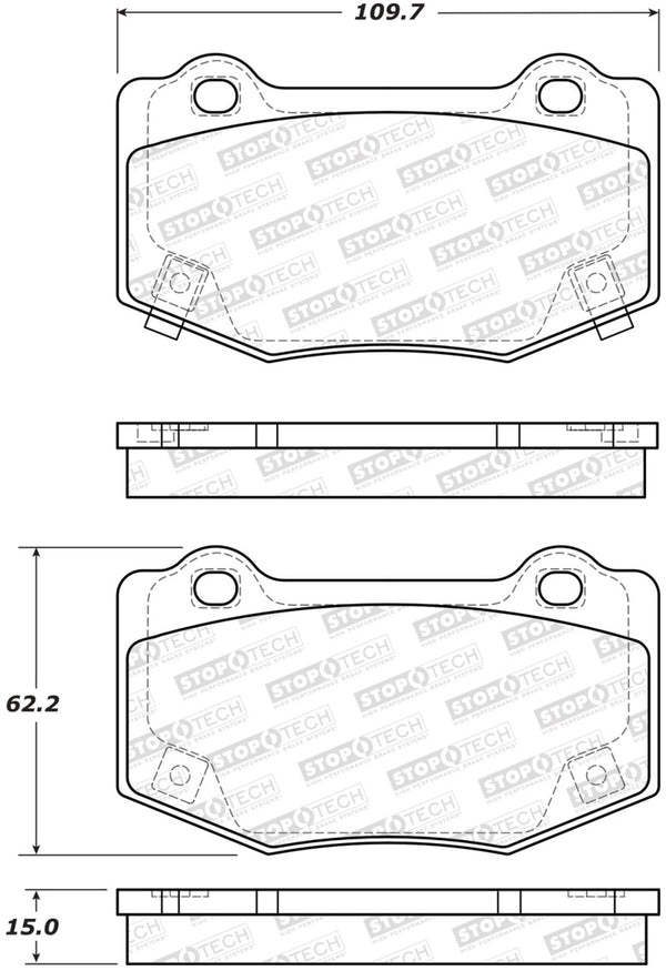 StopTech 14-18 Chevy Corvette Sport Performance Rear Brake Pads