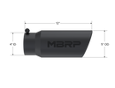 MBRP Universal Tip 5 O.D. Angled Rolled End 4 inlet 12 length - Black Finish