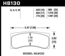 Hawk Universal Brembo DTC-70 Race Brake Pads