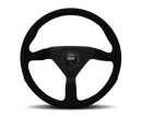 Momo Montecarlo Alcantara Steering Wheel 320 mm - Black/Black Stitch/Black Spokes
