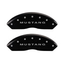 MGP 4 Caliper Covers Engraved Front Mustang Engraved Rear S197/GT Black finish silver ch