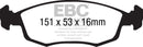 EBC 11+ Fiat 500 1.4 (ATE Calipers) Greenstuff Front Brake Pads
