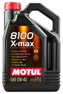 Motul 5L Synthetic Engine Oil 8100 0W40 X-MAX - Porsche A40 - Case of 4