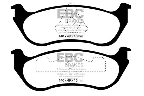 EBC 95-97 Ford Crown Victoria 4.6 (ABS) (Steel PisTons) Yellowstuff Rear Brake Pads